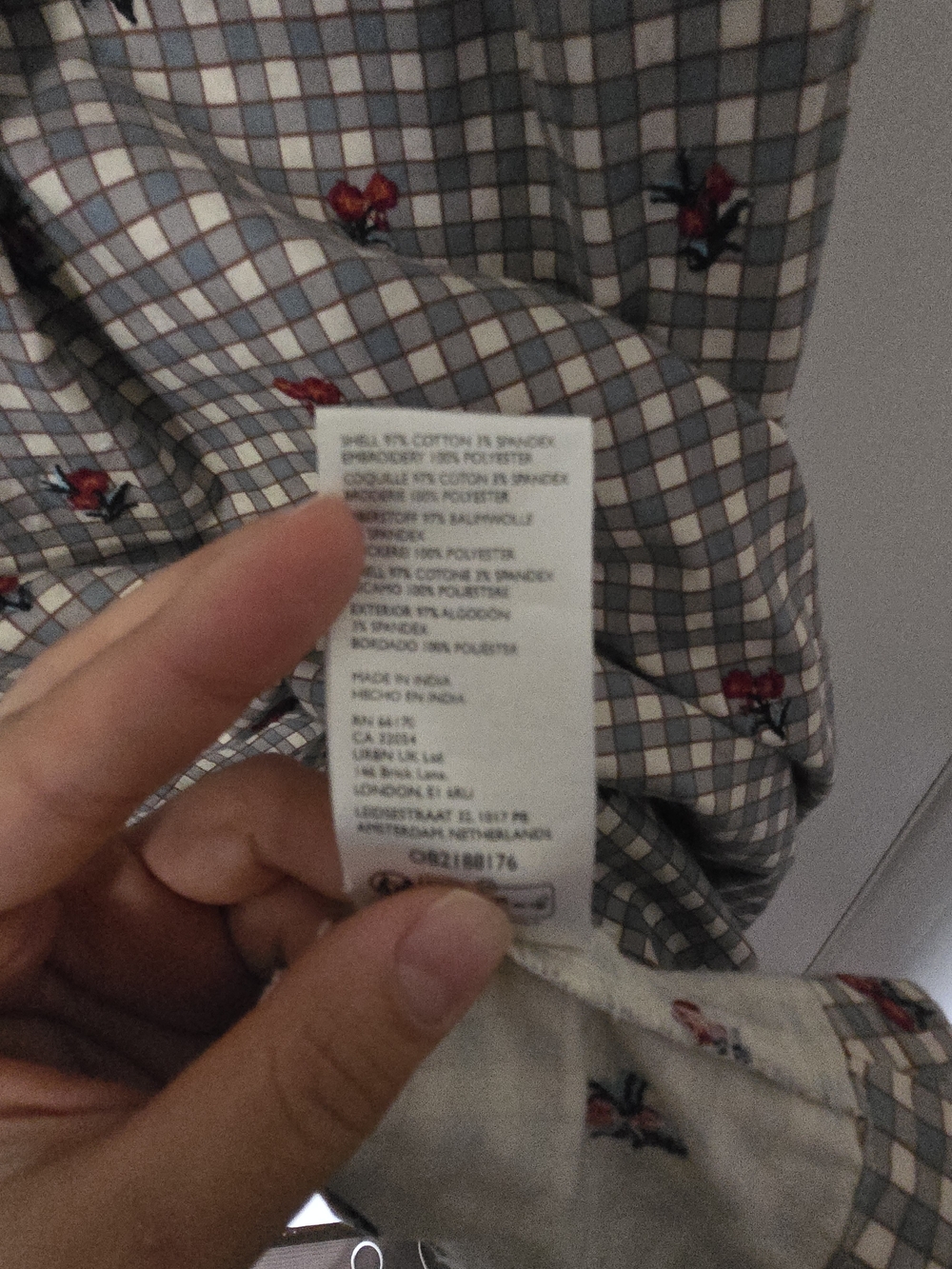 free people Grey Gingham Midi dress - Picture 4 of 5